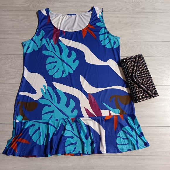 Women Fashion Graphic Printed Plus Size Ruffled Dress - Picture 4 of 16